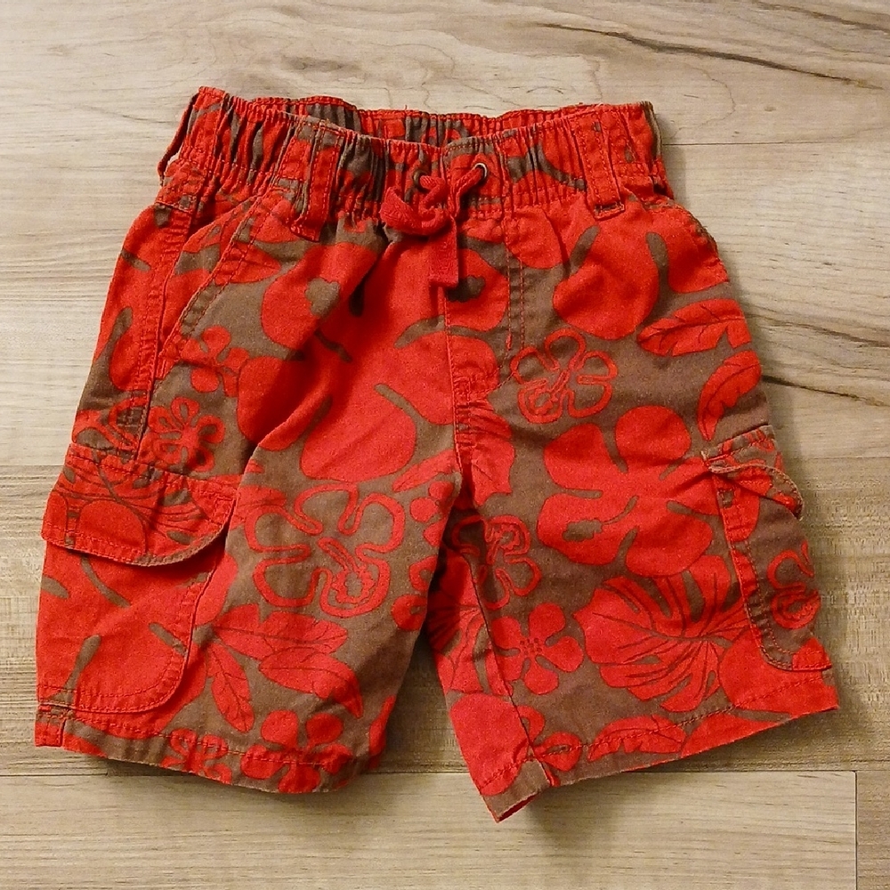 Gymboree Red Tropical Floral Shorts Vintage Size 3 (F)